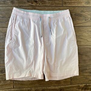 LULULEMON Men's Medium Bowline Shorts Pink 8" Classic Fit Zippered Pocket